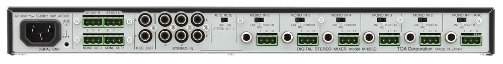 TOA Electronics (Thailand) Co., Ltd. - M-633D Digital Stereo Mixer